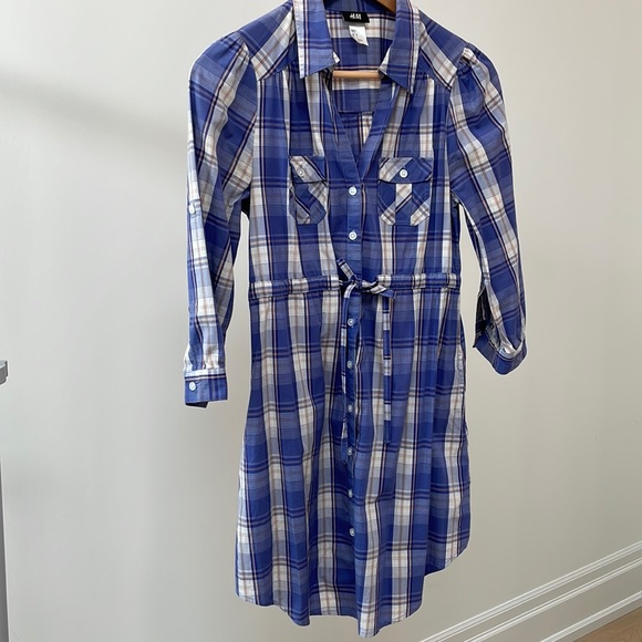 H&M Plaid Shirt Dress - Picture 1 of 4